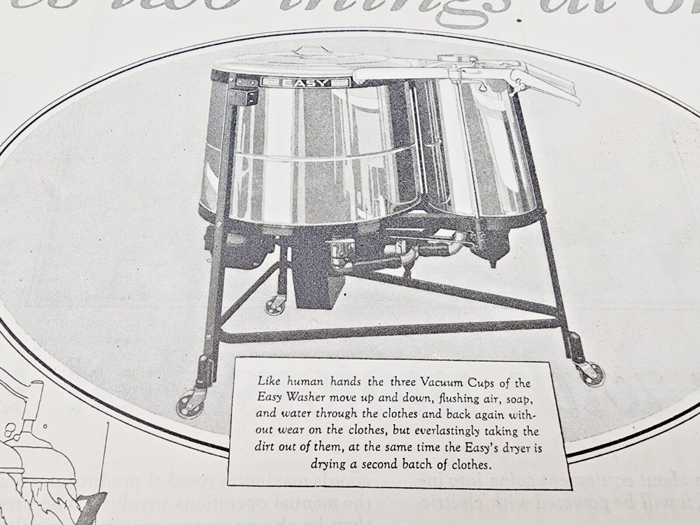 1926 Easy Washer Advert. Saturday Evening Post - This Washer Does Two Things