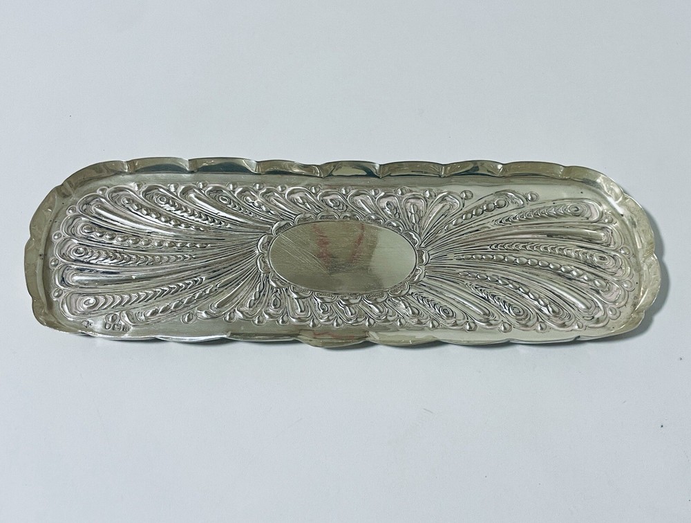 Antique Victorian Solid Sterling Silver Pin Tray Dressing Table 1896