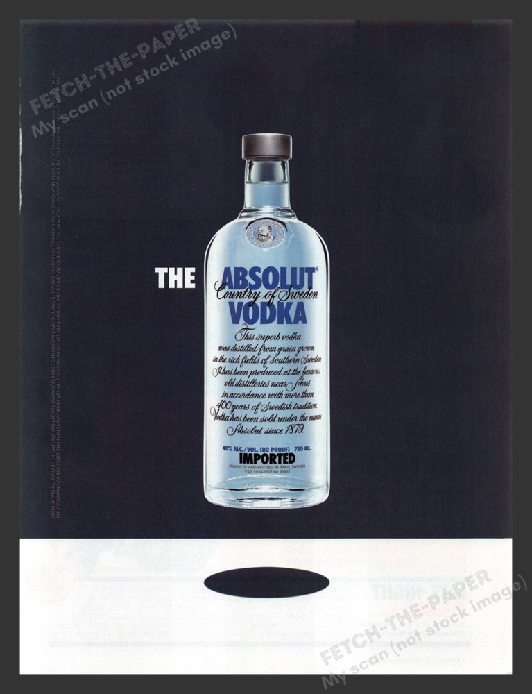 2000s Absolut Vodka Hovering Bottle Exclamation Alcohol Print Advertisement 2006