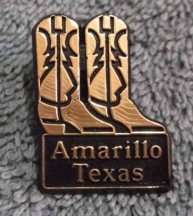 Vintage Amarillo Texas Plastic Souvenir Lapel Pin