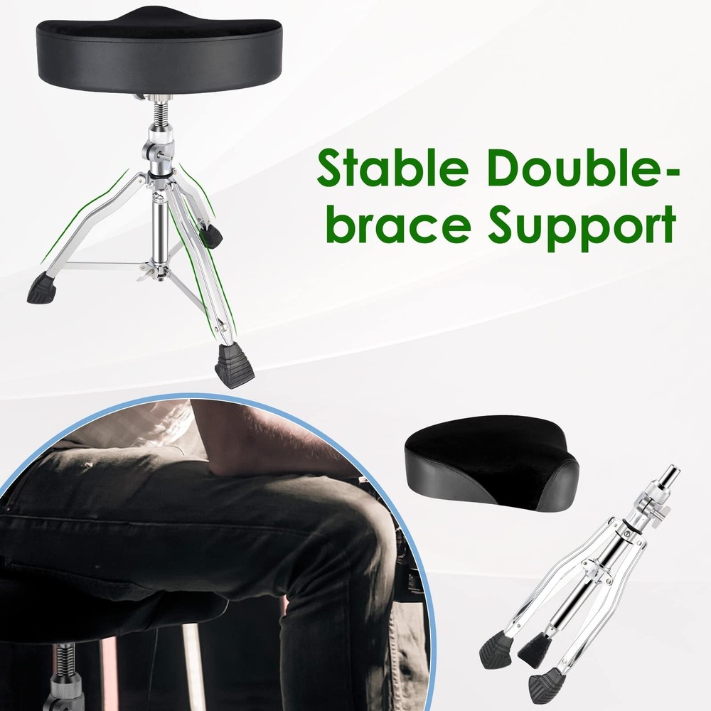 EASTROCK Drum Throne Drum Seat Height Adjustable,Rotatable Padded Drum Stools...