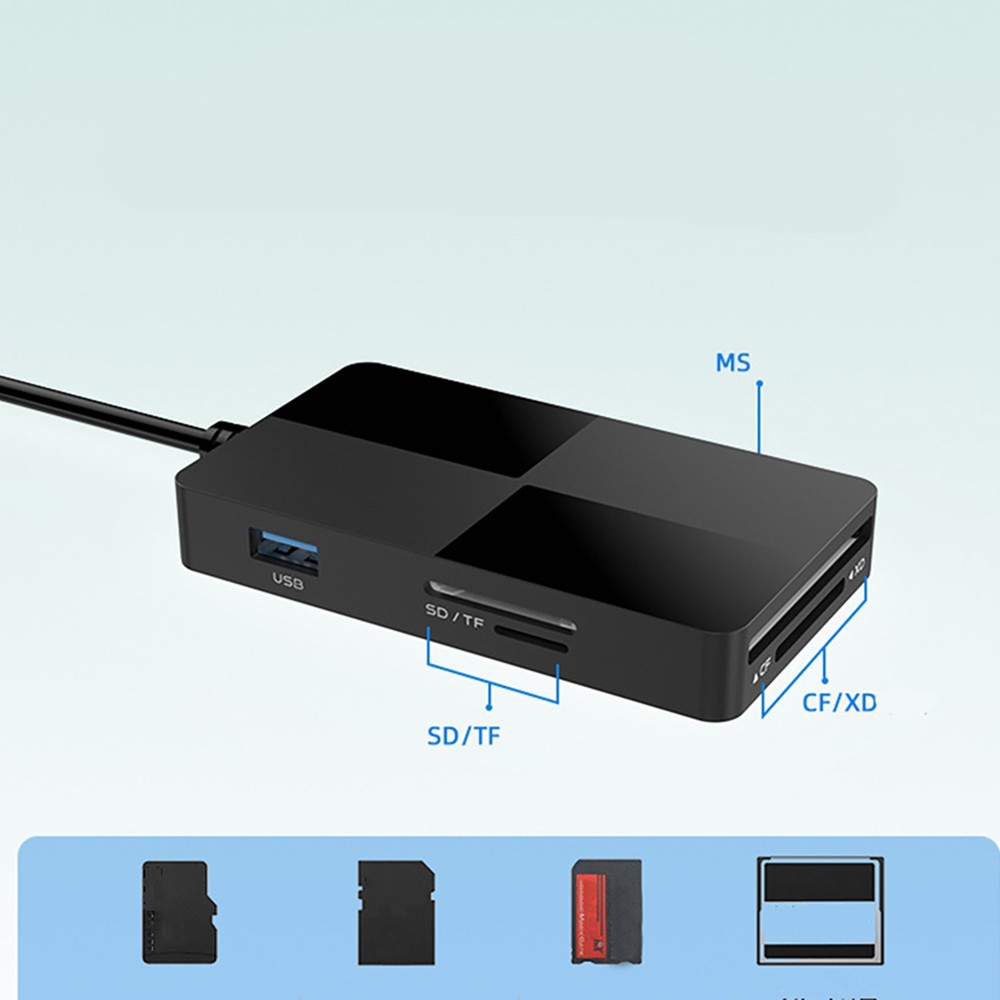 8-IN-1 USB 3.0 Type-C USB Smart Memory Card Reader High-Speed Adapter Accessory