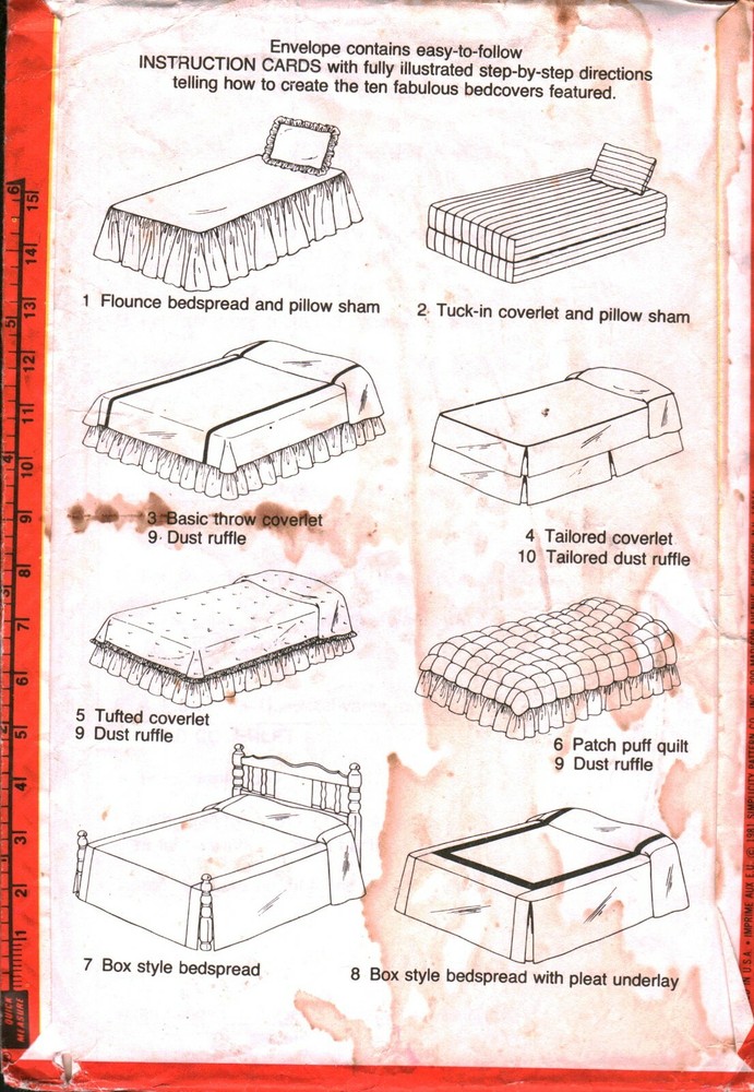 122 Vintage Simplicity Sewing Pattern 10 Bedcovers Instruction Cards OOP Sew