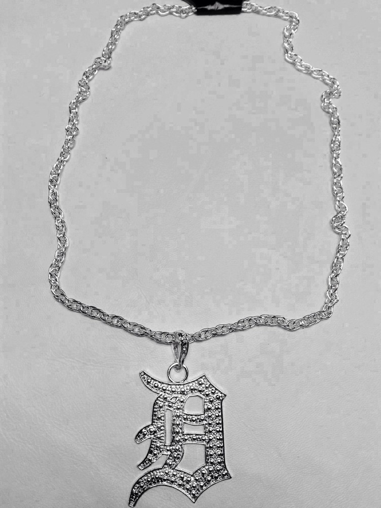DETROIT LEATHER D ENGLISH INITIAL NECKLACE
