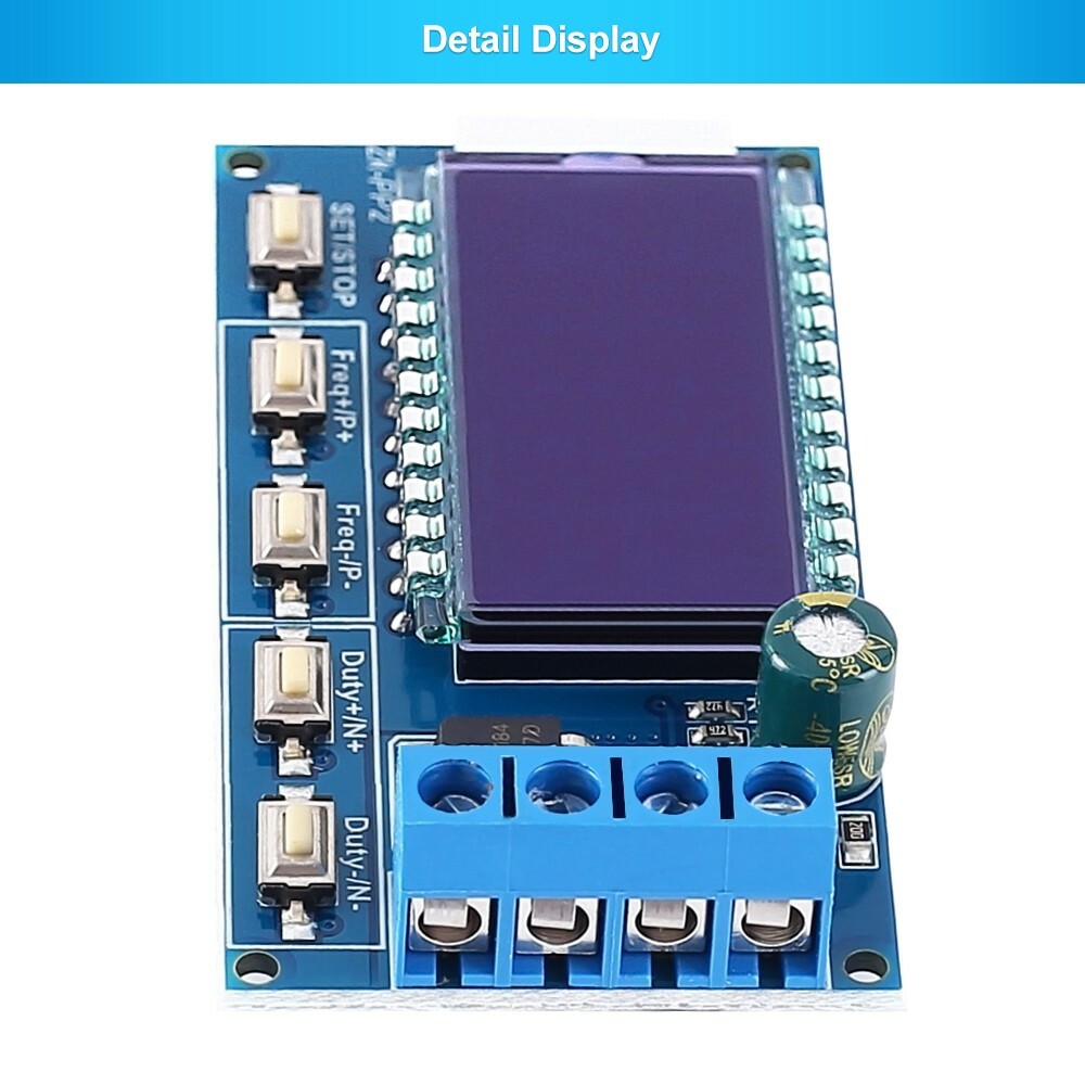 Dual Mode LCD Adjustable PWM Pulse Frequency Signal Generator Module Duty Cycle