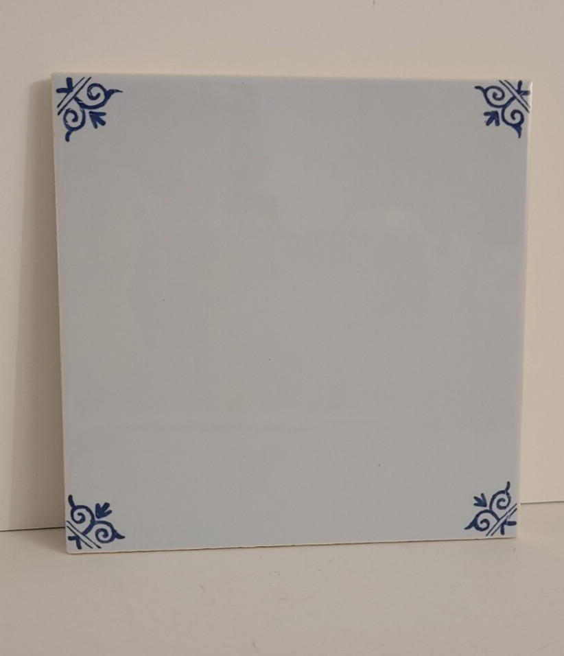 Hand Painted Dutch Delft Blank/Empty Square Pottery Tile 5 1/8”