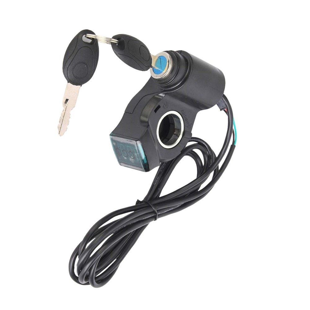 E-Bike Throttle Control Switch with Voltage Display and Key Lock for E-Scooter