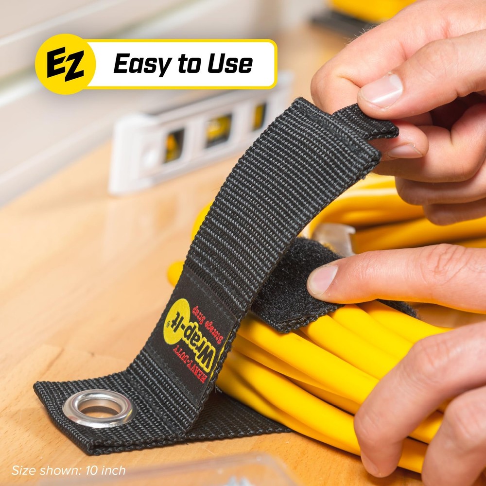 Heavy-Duty Wrap-It Storage Straps (Assorted 6 Pack) - Assorted 6-Pack, Black