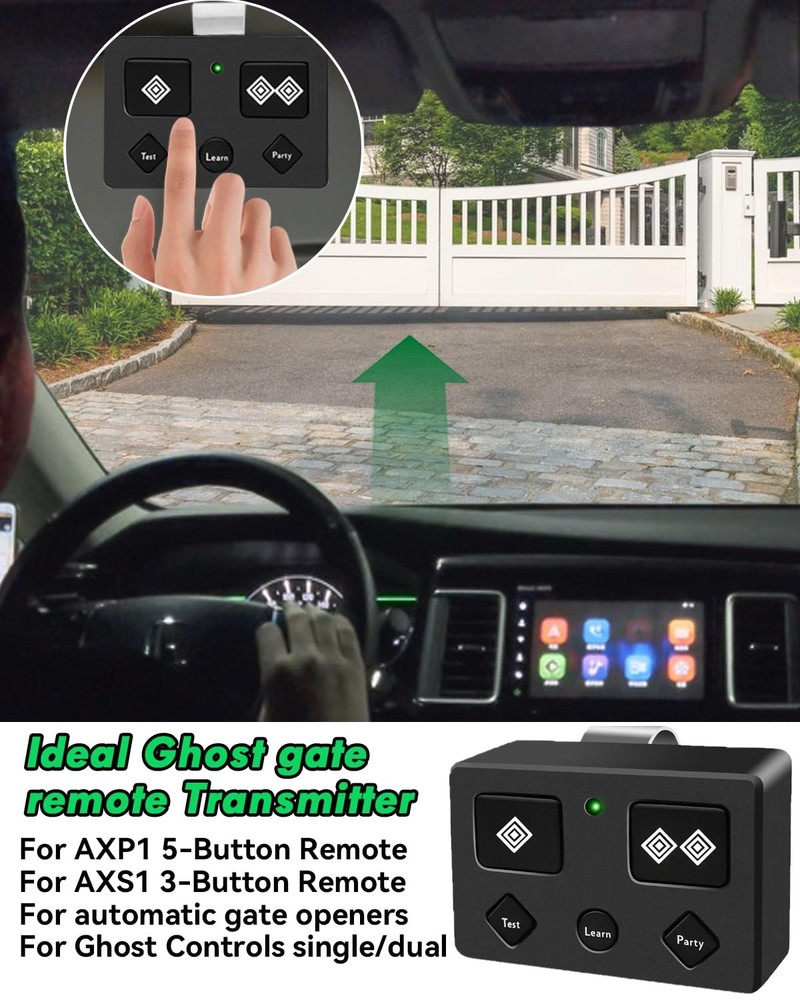 Ghost Control, AXP1 AXS1 Ghost Gate Opener Remote Transmitter, 5-Button, 3