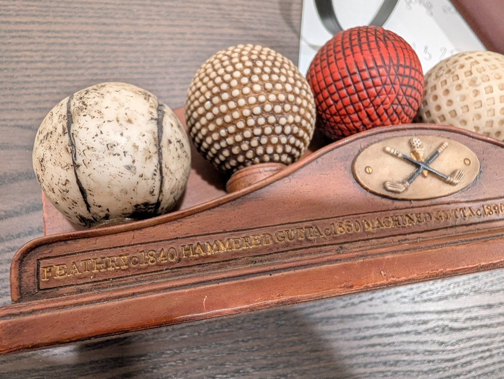 Vintage Golf Ball Evolution Display Set Warwick Feathery Gutta Haskell
