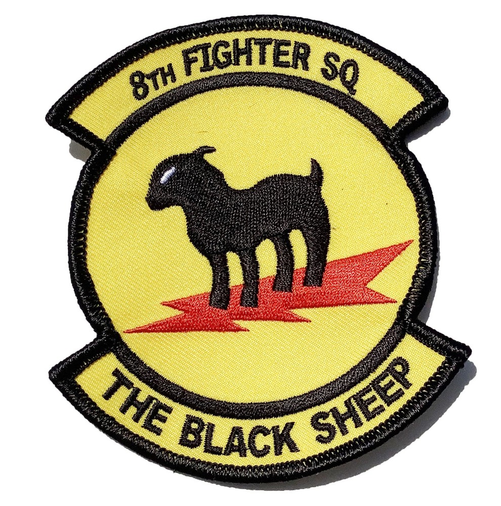 8th Fighter Squadron The Black Sheep Patch – Hook and Loop