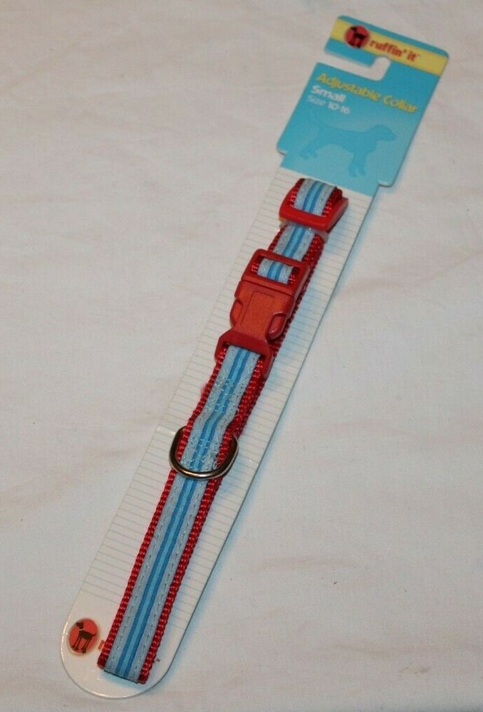 Ruffin' It Small Adjustable Dog Collar - Blue/Pink