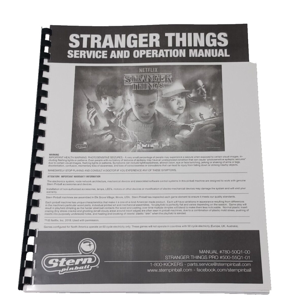 STRANGER THINGS - PRO, STERN, SERVICE AND OPERATION MANUAL