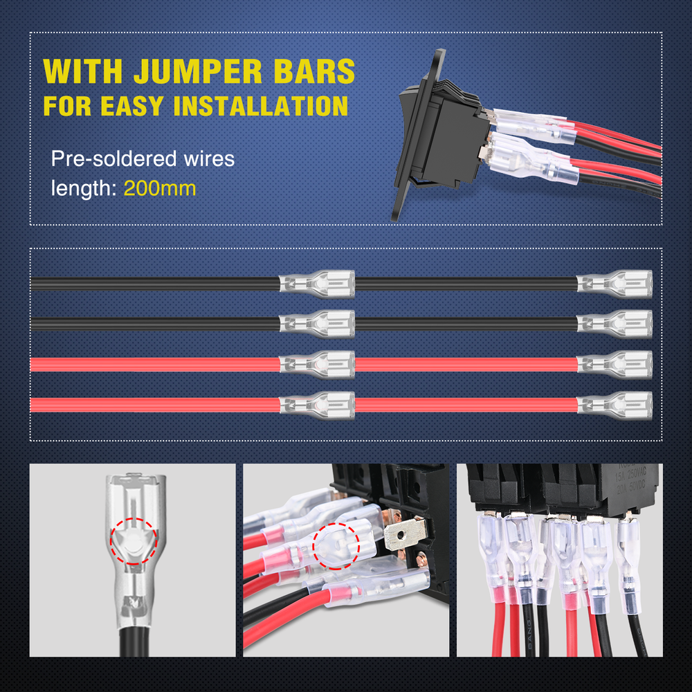 Nilight 2 Gang ON-Off Switch Panel 12V 20A 4 PIN DPST Toggle Switch