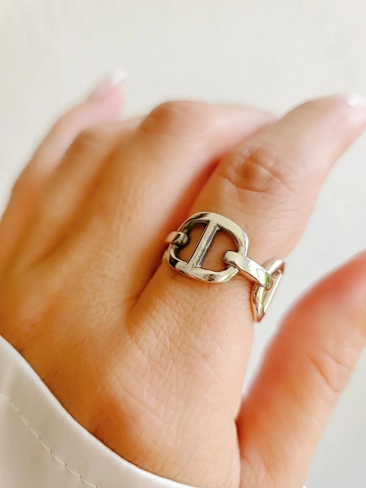 Sterling Silver Chunky Chain Ring