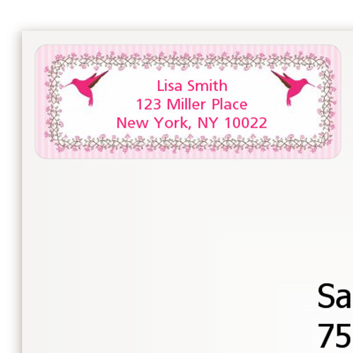 Hummingbird Shower Personalized Return Address Stickers 27 label