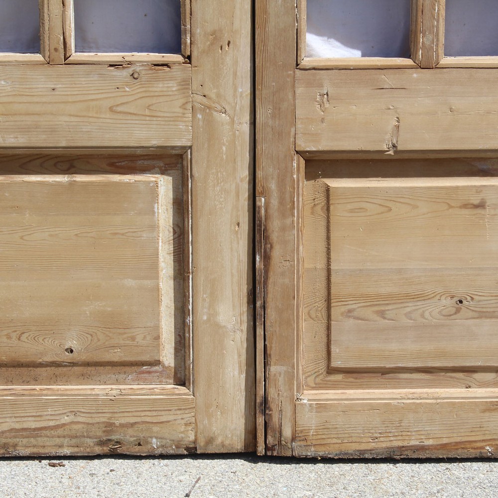 Antique 42” Double Doors with Gothic Arch Windows, NED2380
