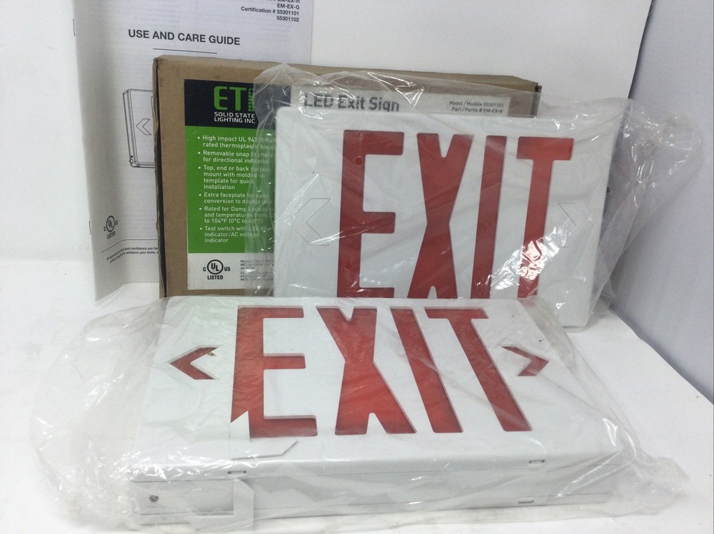 ETI LED Emergency Exit Light Sign Red Model 55301101