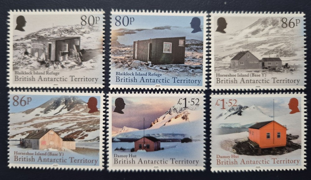 British Antar. Territory 2025 / Historic Antarctic Huts  / 6v set