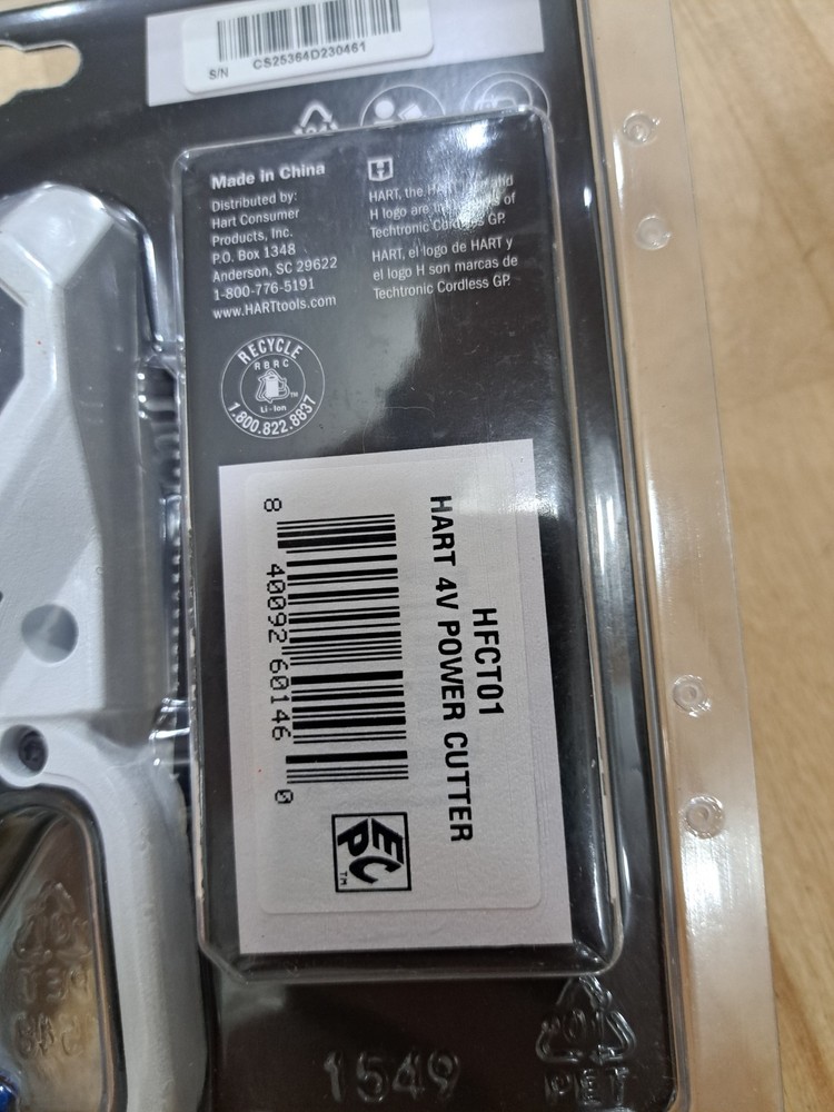 HART 4 Volt 4v Rechargeable Power Cutter Self Sharpening Blade HFCT01