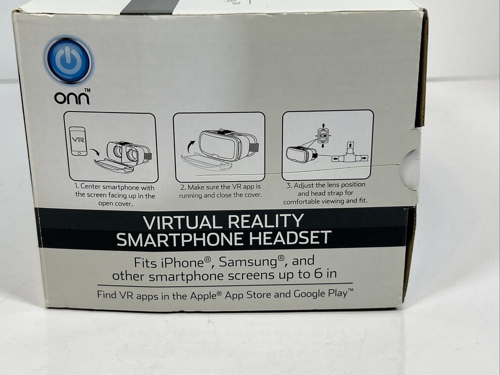 ONN Virtual Reality VR Smartphone Headset Apple/Android White Pre-Owned Good Con