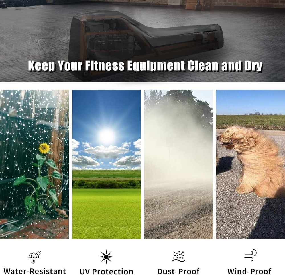 Heavy-Duty Rowing Machine Cover with High-Density Stitching for Durability