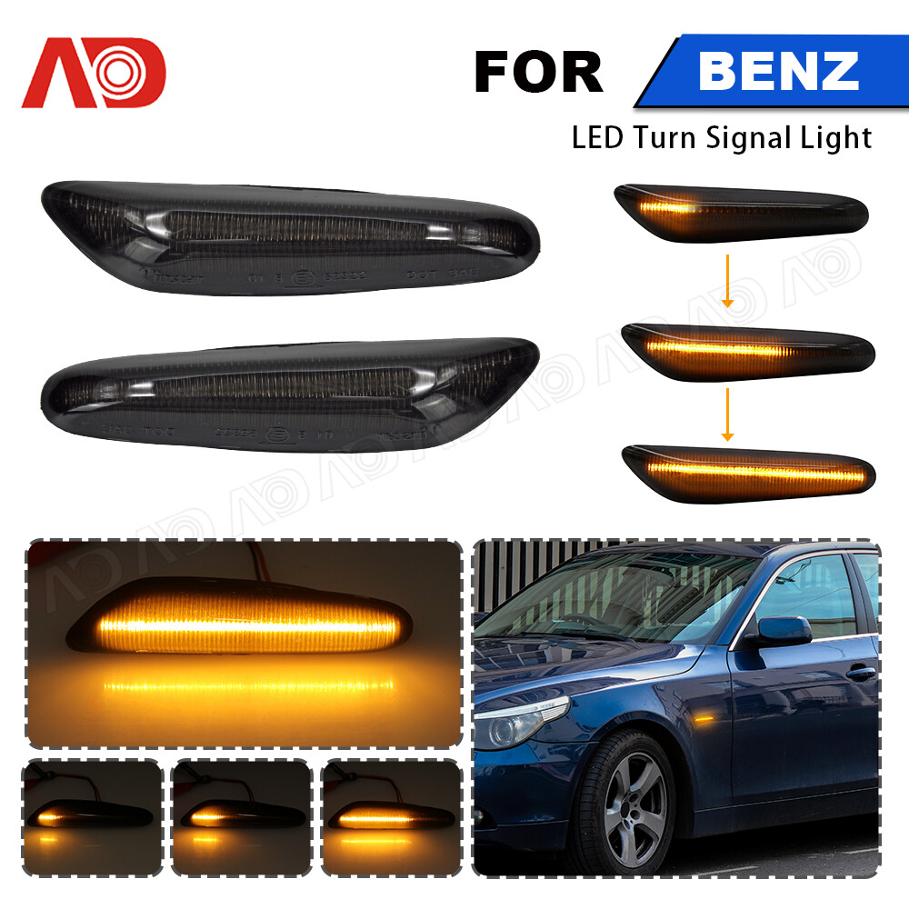 Sequential LED Side Marker Lights Smoked For BMW E60 E61 E82 E88 E90 E91 E92 E93