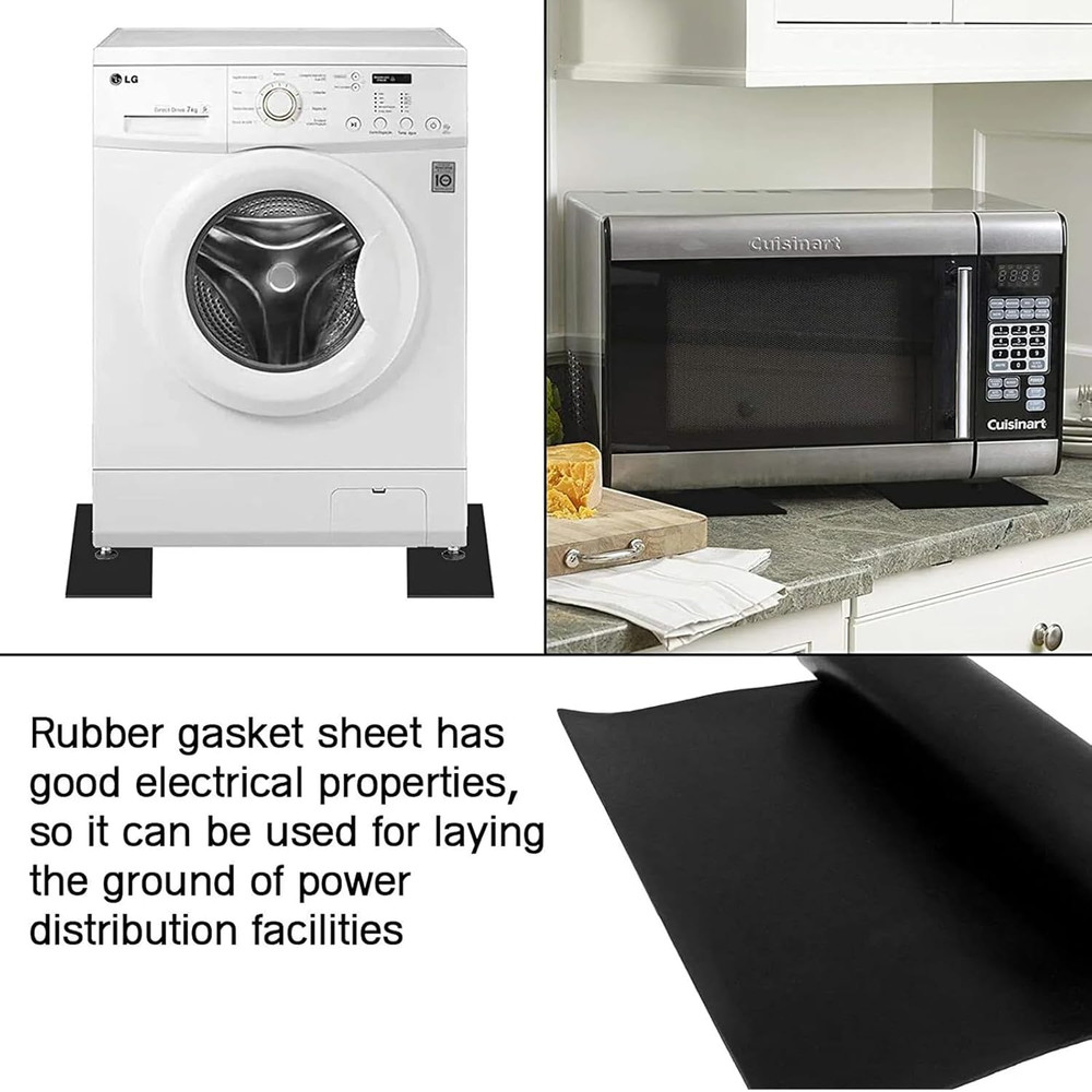 Silicone Rubber Sheet, 60A, 1/25 (.04") Thick, 12" W X 12" L, Black, Rectangular