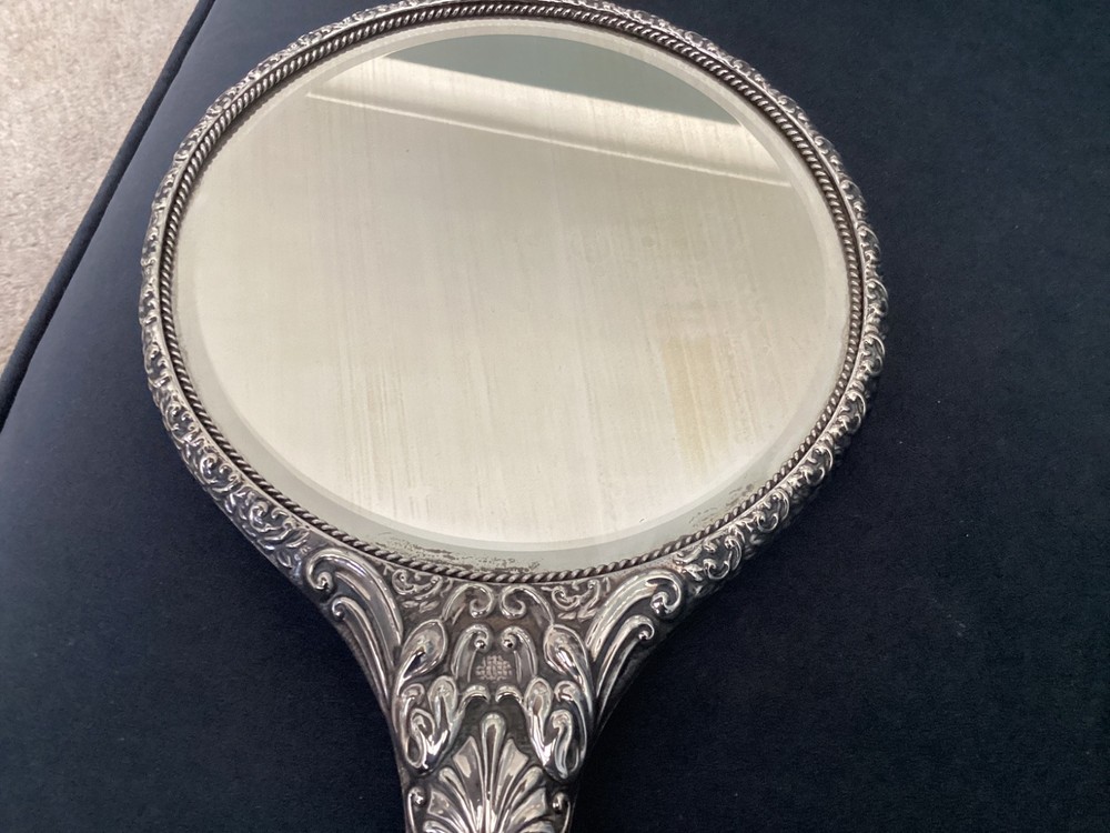 Antique silver plate Art Nouveau Silver Plated Hand Mirror.woderfull design