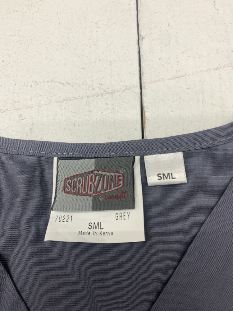 Scrubzone Womens Grey Short Sleeve Scrub Top Size Small