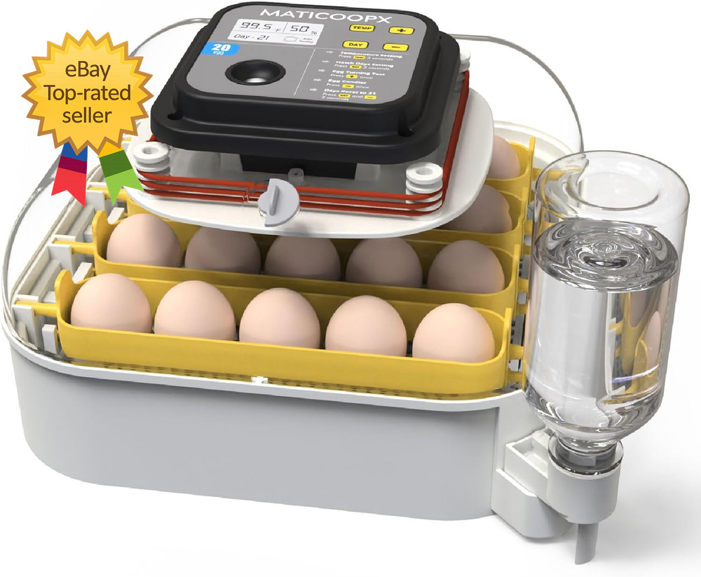20 Egg Incubator with Humidity Display  Egg Candler Automatic Egg Turner
