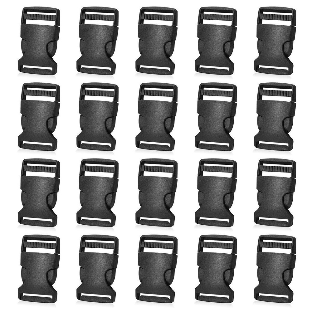Petutu 20 Pack Plastic Buckles 1 Inch Quick Side middle, 1 X 20