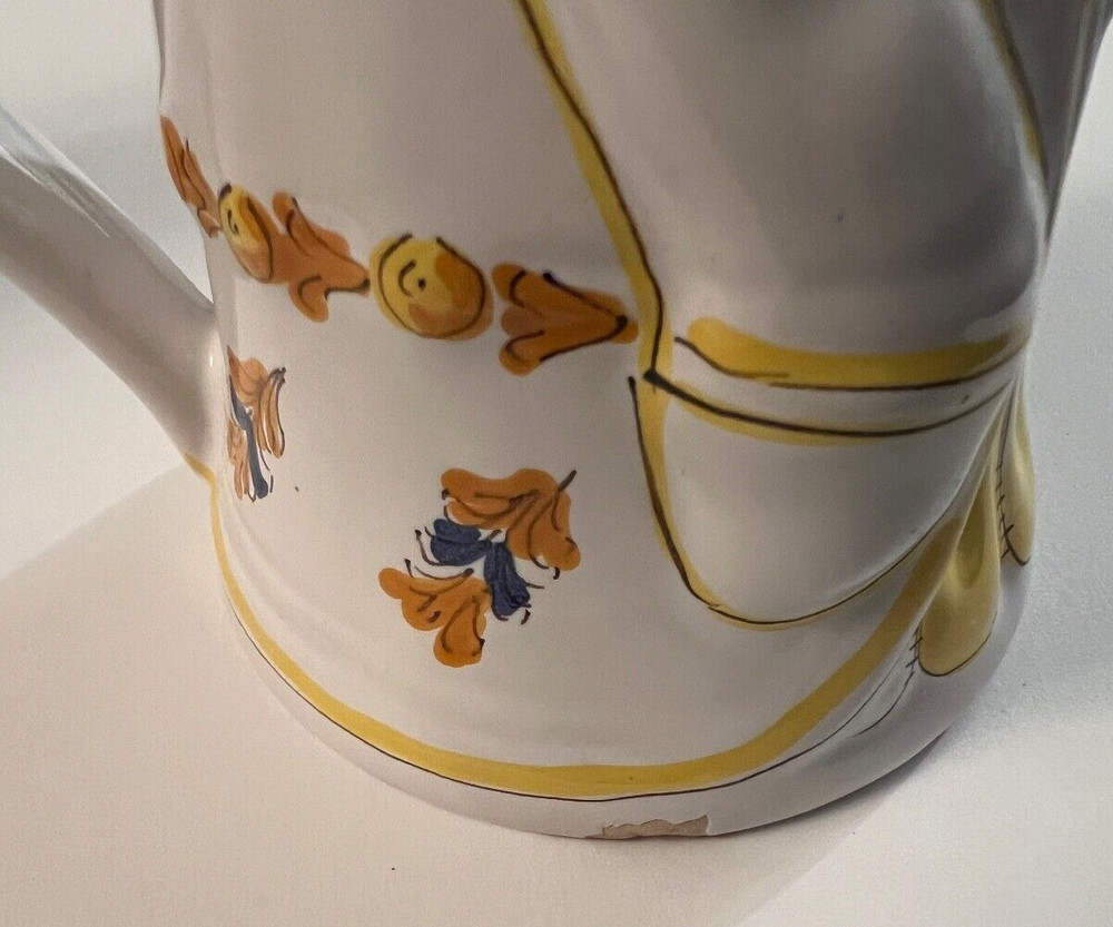 Vintage White Ceramic Man Pitcher Italy