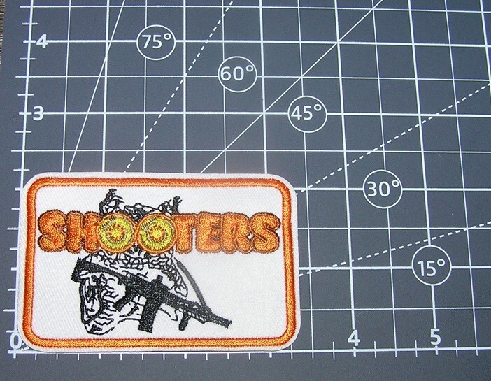 Shooters Embroidered Iron on Patch 3.25" x 2.25"