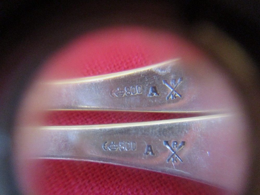 (18) Possibly German 800 Silver Teaspoons, Fancy Pattern 262 grams