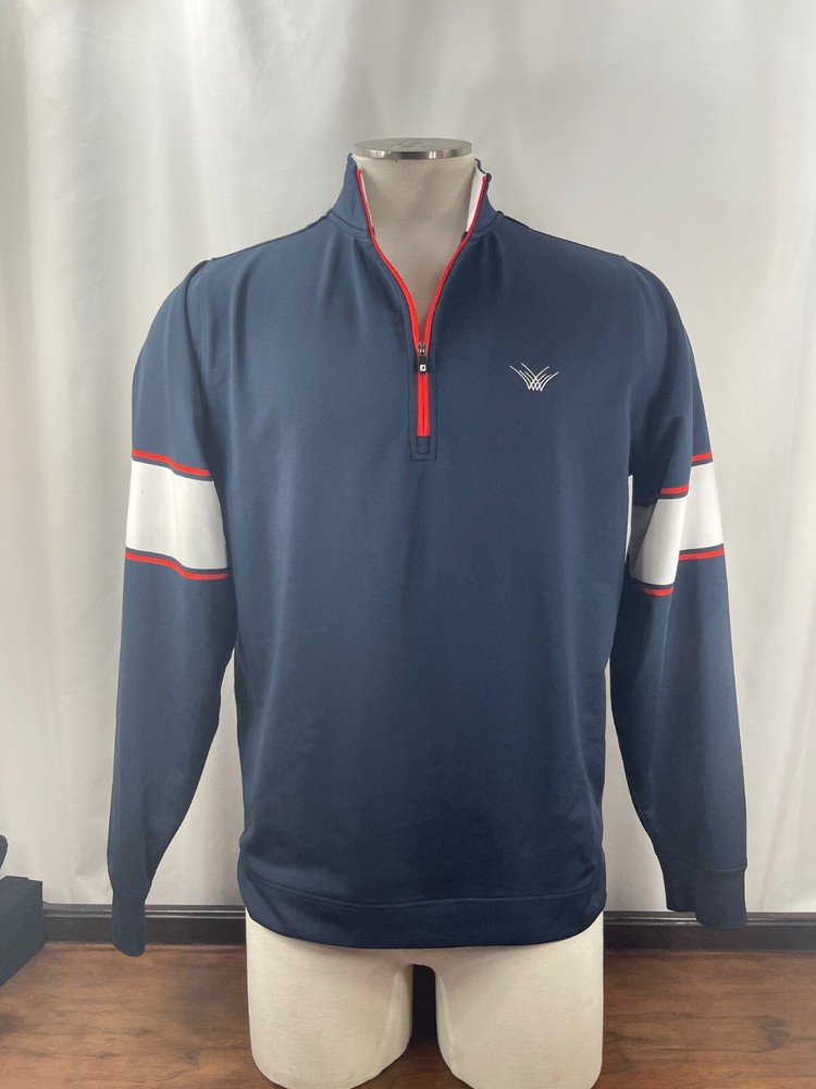 1/4 Zip FootJoy Jacket Sz Med Navy Pullover Performance Stretch Golf