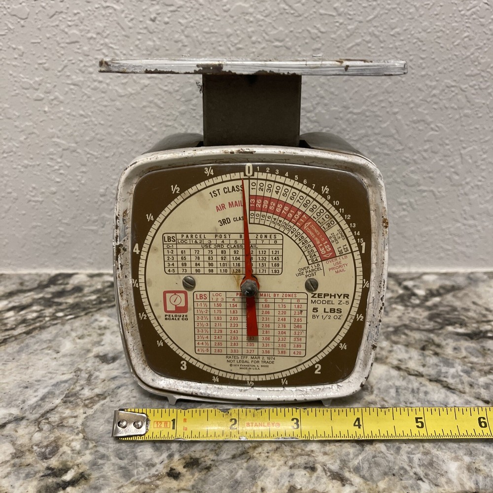 Vintage Zephyr Model Z-5 Post Office 5 Lbs Postage Scale