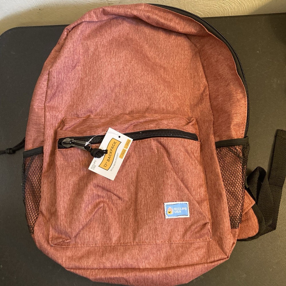 E-Clips USA 17" BackPack Red Bookbag NEW