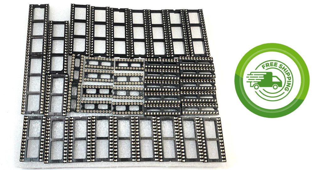 75 Piece Assorted IC DIP Sockets - Socket Assortment Kit - Free Shipping