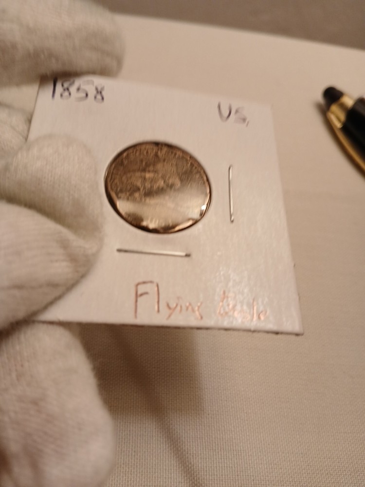 1858 Flying Eagle Cent, Raw, Damaged. 🙂$3 OFF🙂
