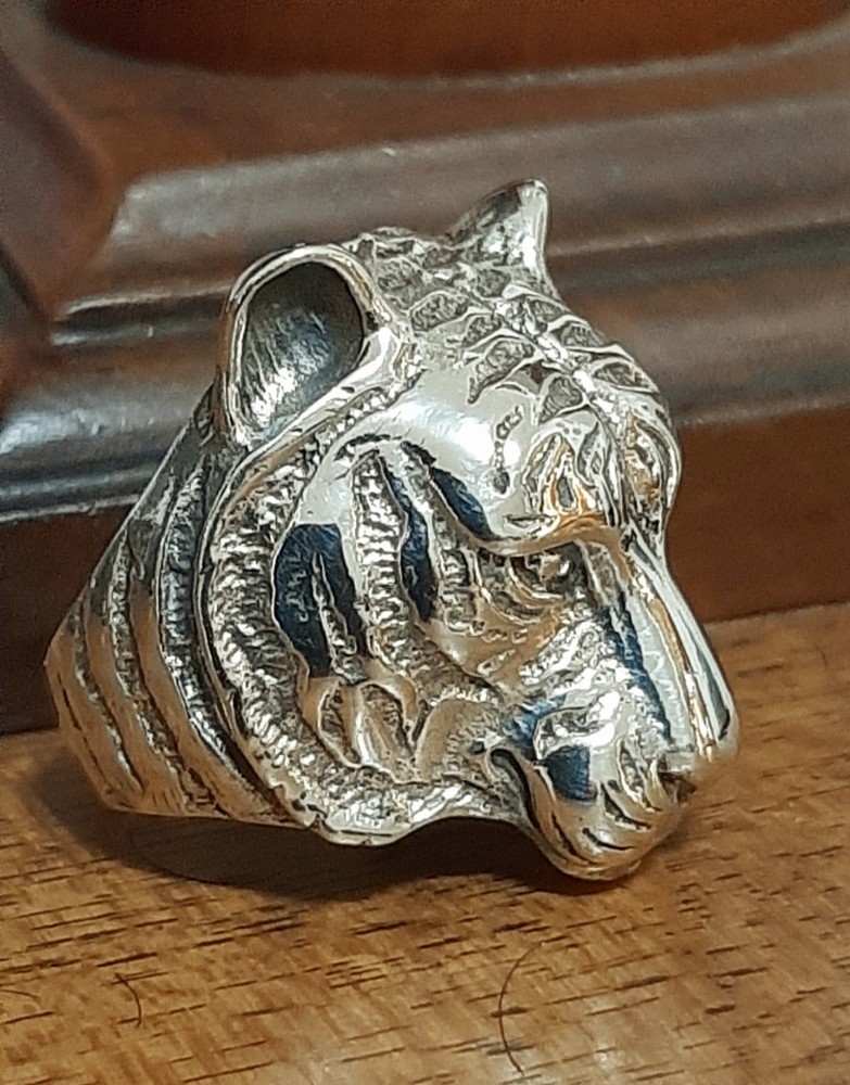 925 SILVER RING Men SEAL Tiger Tiger Ring Sterling Man $