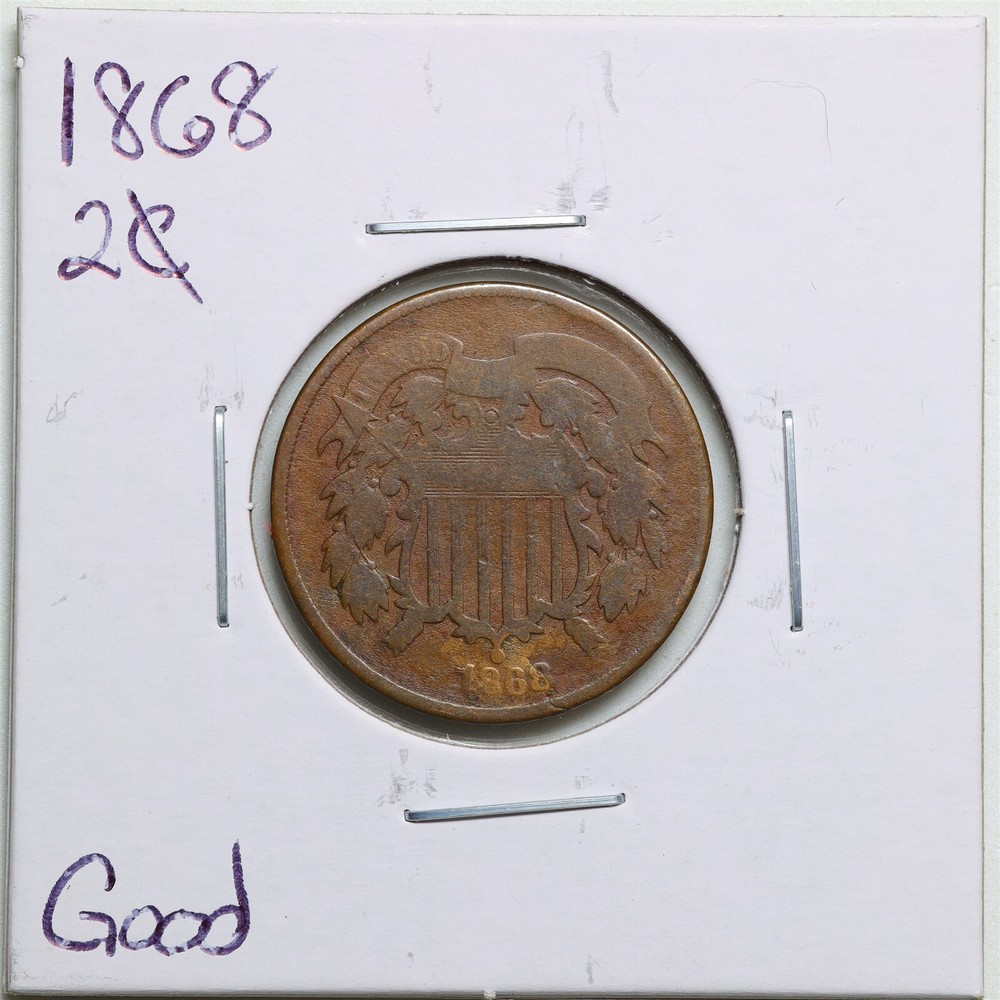 1868 2C Two Cent Piece in Good Condition #4197
