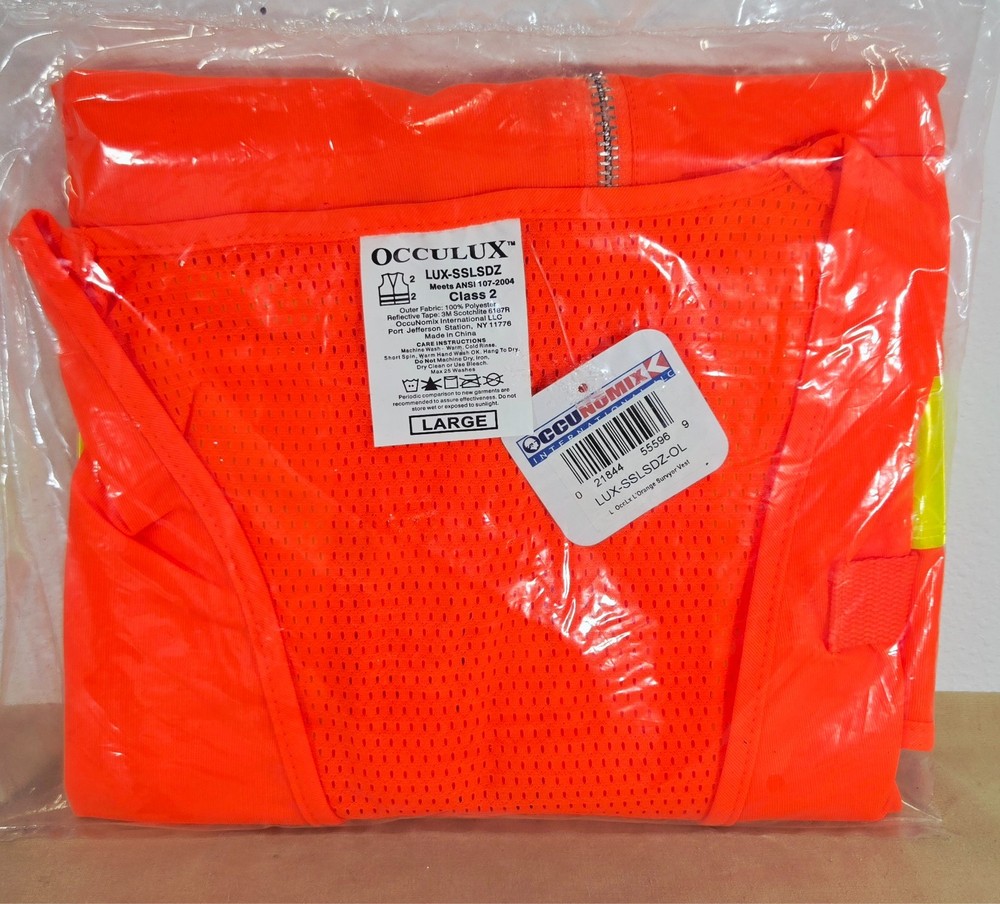 OccuNomix LUX-SSLSDZ Type R Class 2 Solid/Mesh Gloss Surveyor Safety Vest