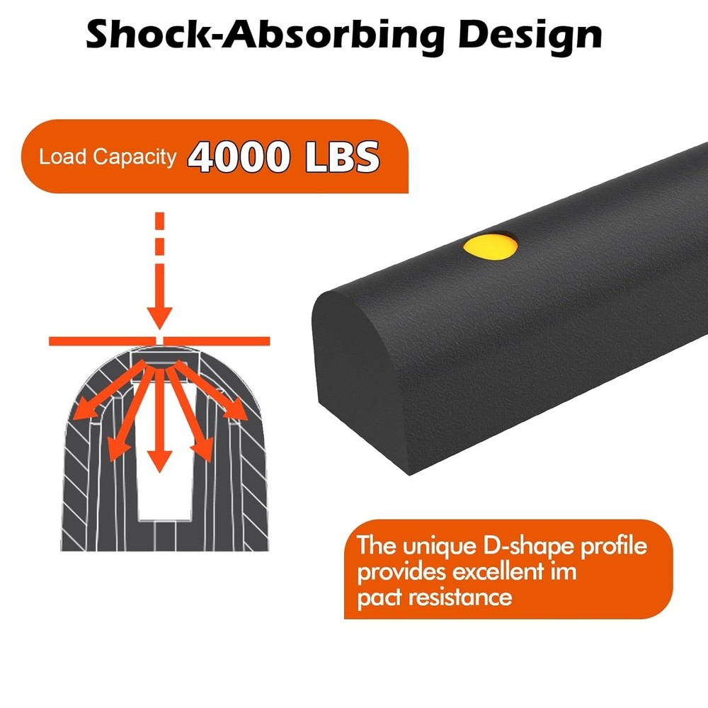 2Pack D Shape Dock Bumper Rubber Corner Guard Strip Heavy Duty Impact Protector