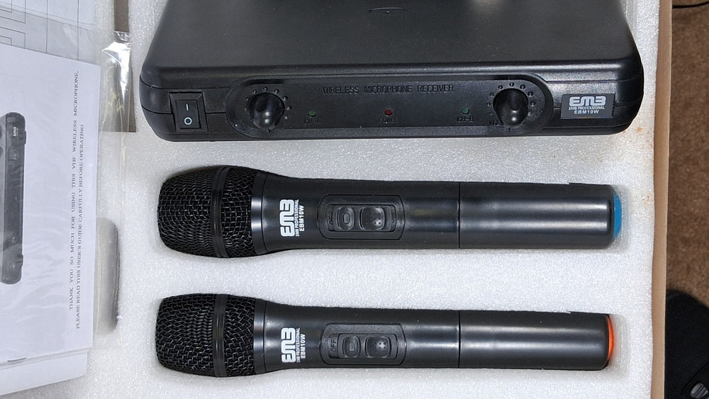 EMB Pro EBM10W Professional Dual VHF Wireless Handheld Microphone System