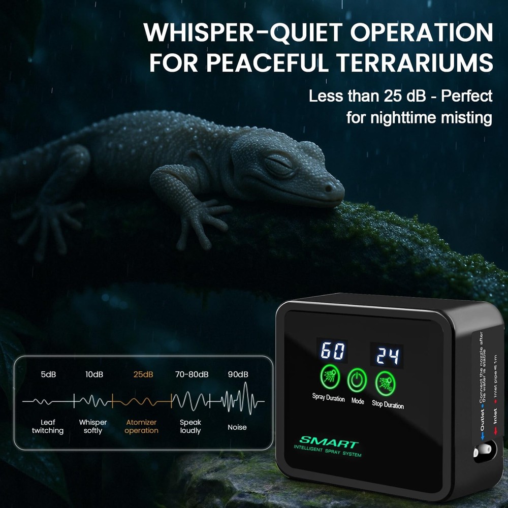 Reptile Mister Automatic Misting System Humidifier w/ Smart Timing Controller