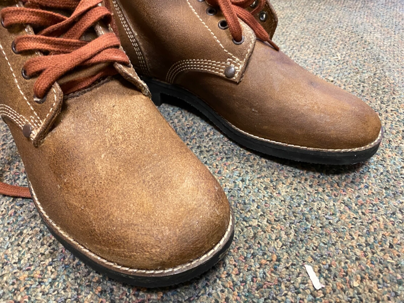 WWII US ARMY "ROUGHOUTS" COMBAT FIELD SERVICE SHOES- SIZE 11