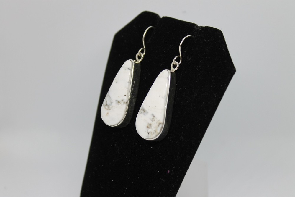White Buffalo and Sterling Silver Earrings