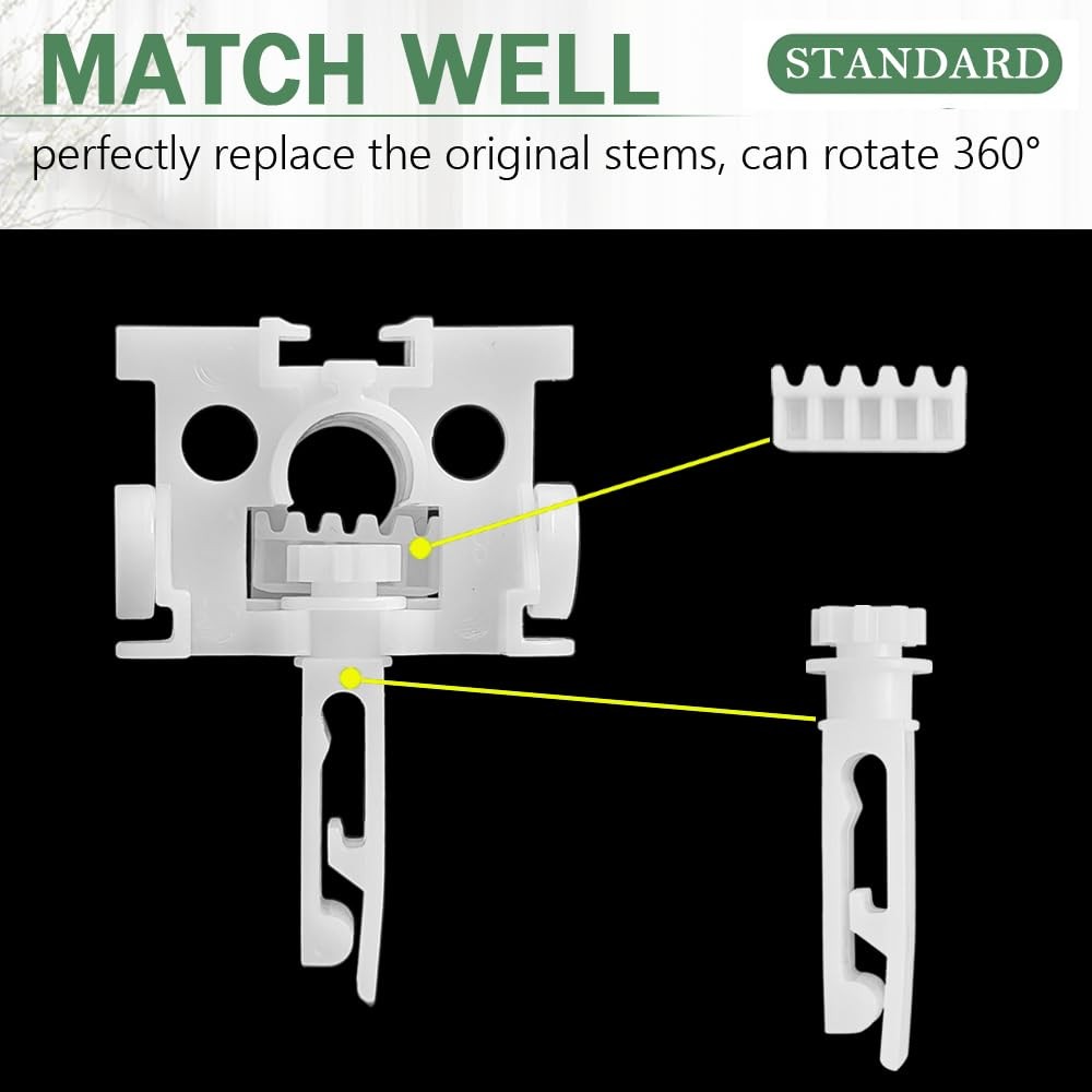 Vertical Blinds Replacement Stem and Gear, 12 Sets, Durable, Easy Install
