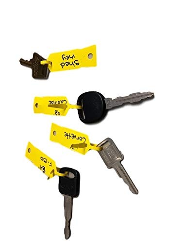 50 PCS Yellow Self Locking Key Tags Plastic Identification Loop Label Marker